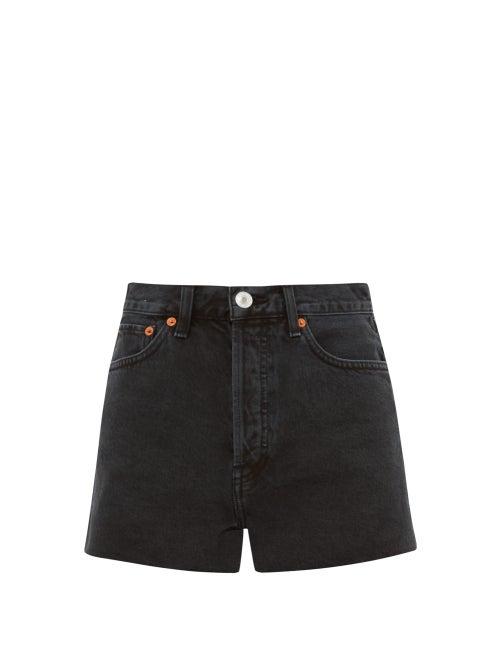 Matchesfashion.com Re/done Originals - High Rise Denim Shorts - Womens - Black