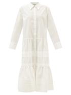 Sea - Gaia Tiered Cotton-blend Poplin Shirt Dress - Womens - White