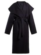 Matchesfashion.com The Row - Utan Cape Collar Wool Coat - Womens - Navy
