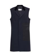 Maison Margiela - Deconstructed Sleeveless Twill Tailored Jacket - Womens - Navy