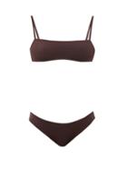 Ladies Beachwear Jil Sander - Square-neck Bikini - Womens - Brown