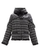 Moncler - Ginavelle Boucl-tweed And Shell Down Jacket - Womens - Black White