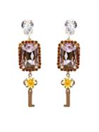 Dolce & Gabbana Key And Flower Drop Earrings
