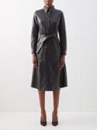 Dodo Bar Or - Martin Belted Leather Shirt Dress - Womens - Black