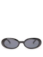 Le Specs - Work It Oval Acetate Sunglasses - Womens - Black