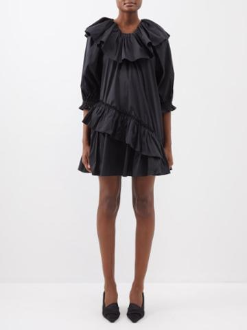 The Meaning Well - Florentine Ruffled Mini Dress - Womens - Black