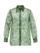 Matchesfashion.com Dolce & Gabbana - Clover-print Silk-organza Blouse - Womens - Green Print
