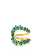 Matchesfashion.com Ana Khouri - Mirian 18kt Gold And Emerald Ring - Womens - Green