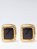Saint Laurent - Arty Clip Earrings - Womens - Black Gold