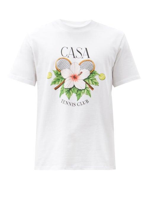 Matchesfashion.com Casablanca - Logo-print Cotton-jersey T-shirt - Mens - White