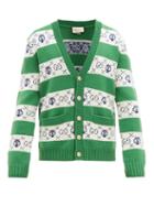 Matchesfashion.com Gucci - Gg Jacquard Wool Cardigan - Mens - Green White