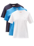Matchesfashion.com Marni - Pack Of Three Logo-embroidered Jersey T-shirts - Womens - Multi