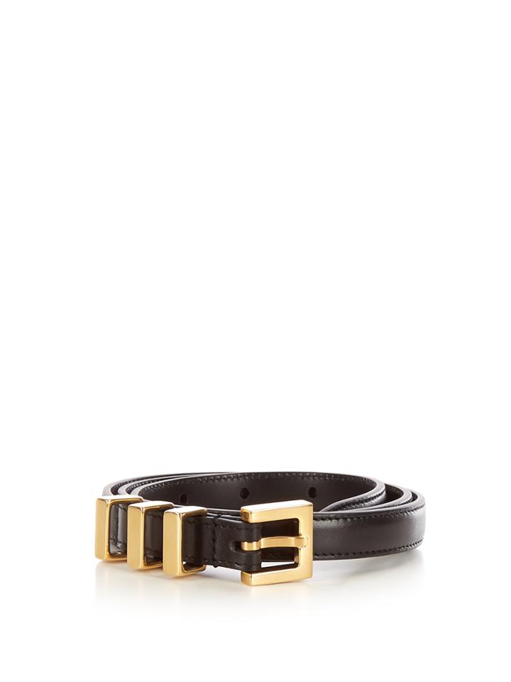 Saint Laurent 3 Passants Leather Belt