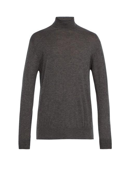 Matchesfashion.com Raey - Roll Neck Fine Cashmere Sweater - Mens - Grey