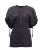 Matchesfashion.com Jil Sander - Loretta Dolman Sleeve Wrinkled Twill Top - Womens - Dark Navy