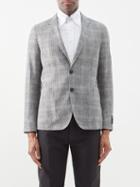 Zegna - Glen-check Single-breasted Tweed Blazer - Mens - Grey