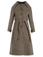 Vetements Hound's-tooth Wool Trench Coat
