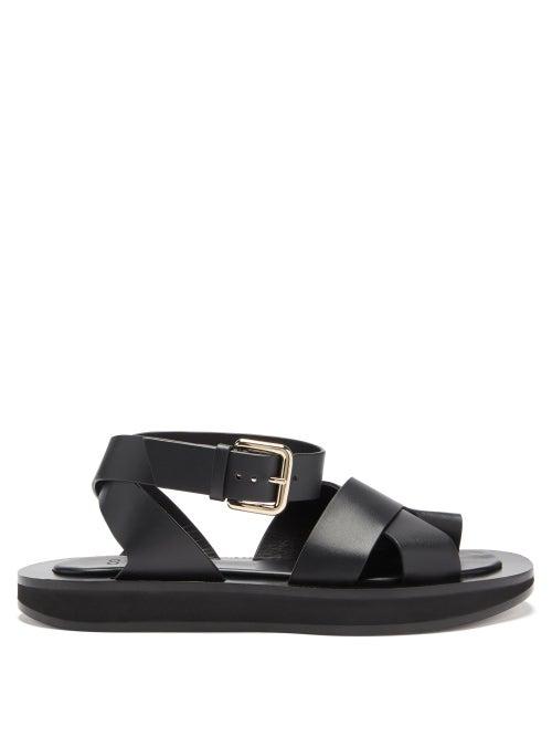 Matchesfashion.com Co - Cross-strap Leather Sandals - Womens - Black