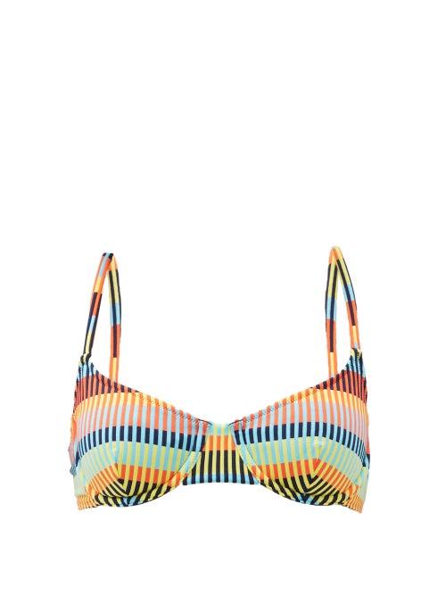 Matchesfashion.com Solid & Striped - The Ginger Striped Underwired Bikini Top - Womens - Multi