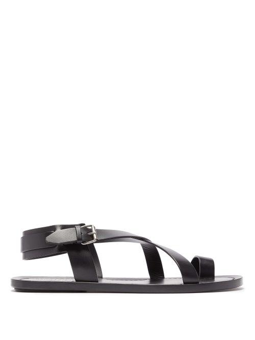 Matchesfashion.com Saint Laurent - Valda Leather Sandals - Mens - Black