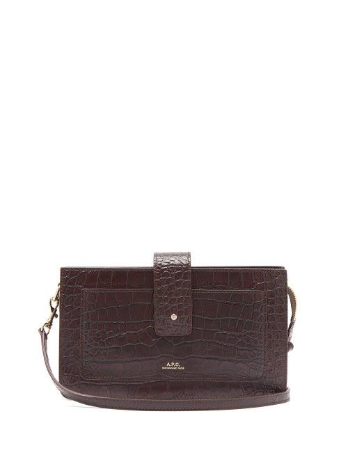 Matchesfashion.com A.p.c. - Albane Mini Crocodile Effect Leather Bag - Womens - Burgundy