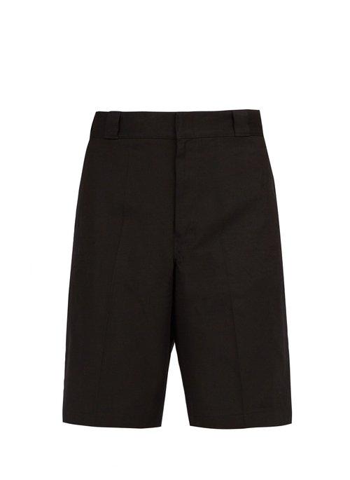 Matchesfashion.com Prada - Logo Patch Cotton Shorts - Mens - Black
