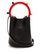 Matchesfashion.com Marni - Pannier Leather Bucket Bag - Womens - Black Multi