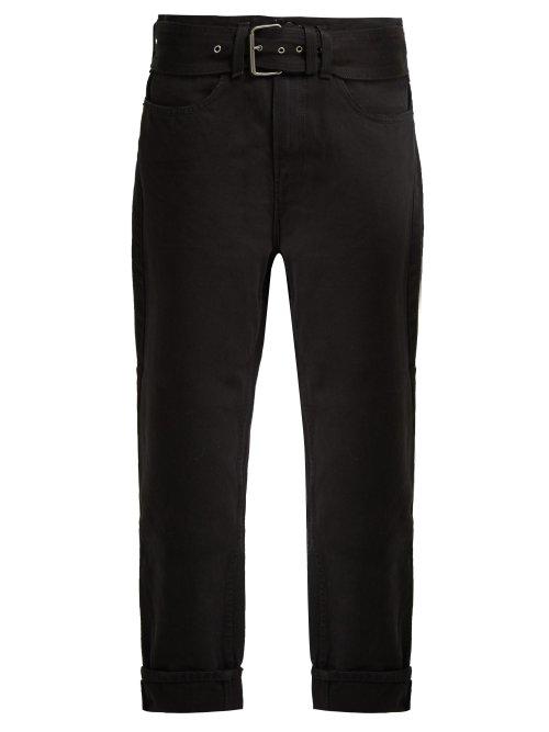 Matchesfashion.com Pswl - Straight Leg Belted Turn Up Jeans - Womens - Black