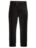 Matchesfashion.com Pswl - Straight Leg Belted Turn Up Jeans - Womens - Black