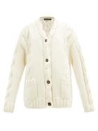 Matchesfashion.com Dolce & Gabbana - Cabled Wool-blend Cardigan - Womens - Ivory