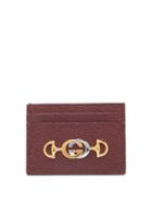 Matchesfashion.com Gucci - Zumi Grained Leather Cardholder - Womens - Burgundy