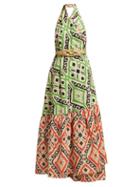 Matchesfashion.com Love Binetti - I Go Around Cotton Maxi Dress - Womens - Orange Print