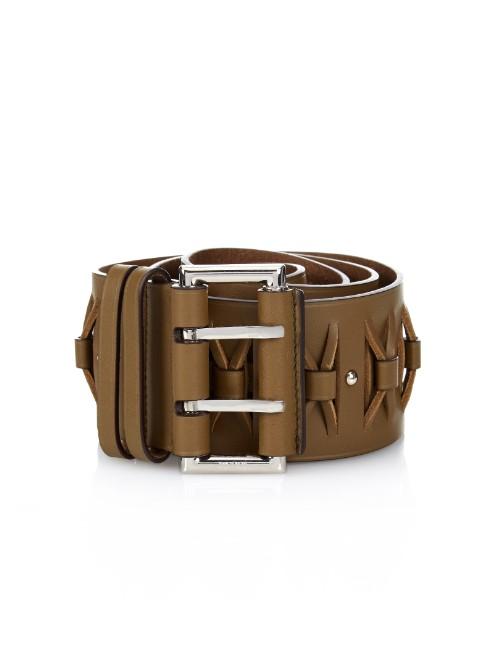 Emilio Pucci Wide Plaited-leather Belt