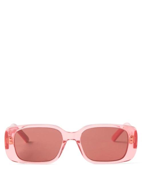 Dior - Wilddior Rectangle Acetate Sunglasses - Womens - Pink