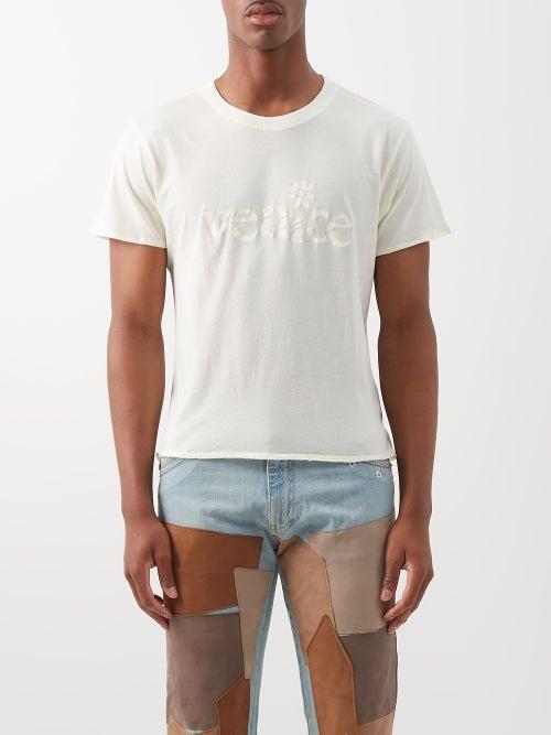 Erl - Venice-print Cotton-jersey T-shirt - Mens - White