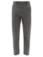 Brunello Cucinelli - Slim-leg Pressed Virgin Wool Trousers - Mens - Dark Grey