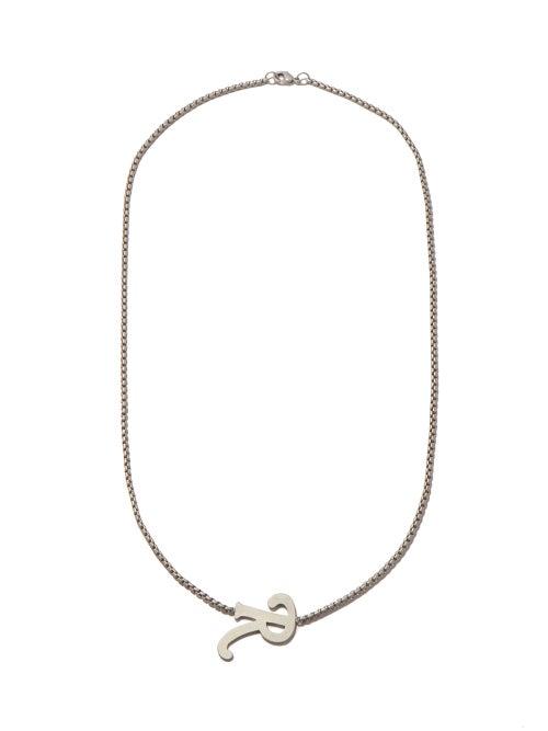 Mens Jewellery Raf Simons - R-pendant Box-chain Necklace - Mens - Silver