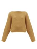 Matchesfashion.com Petar Petrov - Katja Boatneck Chunky-knit Cashmere Sweater - Womens - Camel