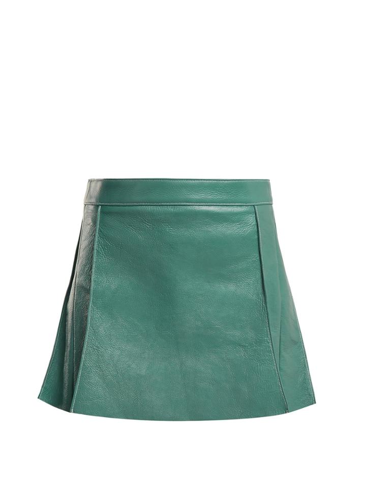 Chloé Pleated Leather Mini Skirt