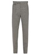 Matchesfashion.com Gucci - Straight Leg Houndstooth Wool Blend Trousers - Mens - Black White