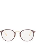 Ladies Accessories Linda Farrow - Johan Round 22kt Gold-plated Titanium Glasses - Womens - Black Gold