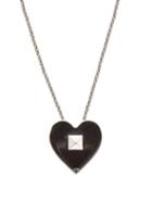 Matchesfashion.com Valentino - Rockstud Heart Necklace - Mens - Black