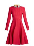 Valentino Embellished-collar Wool And Silk-blend Dress