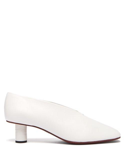 Matchesfashion.com Proenza Schouler - Square Toe Leather Pumps - Womens - White