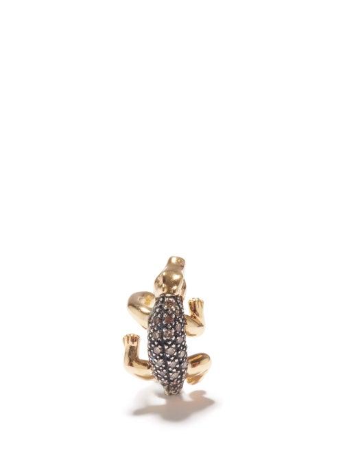 Bibi Van Der Velden - The Agile Alligator Diamond & 18kt Gold Ear Cuff - Womens - Yellow Gold