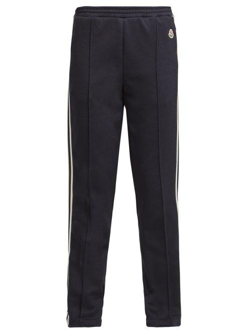 Matchesfashion.com Moncler - Taped Side Technical Track Pants - Womens - Navy