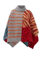 Matchesfashion.com Stella Mccartney - Patchwork Knitted Wool Poncho - Womens - Multi