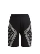 Matchesfashion.com Neil Barrett - Bandana Print Neoprene Shorts - Mens - Black White