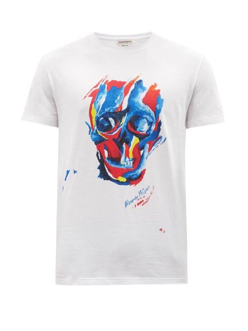 Alexander Mcqueen - Skull-print Cotton-jersey T-shirt - Mens - White