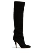 Matchesfashion.com Valentino - Suede Knee High Boots - Womens - Black